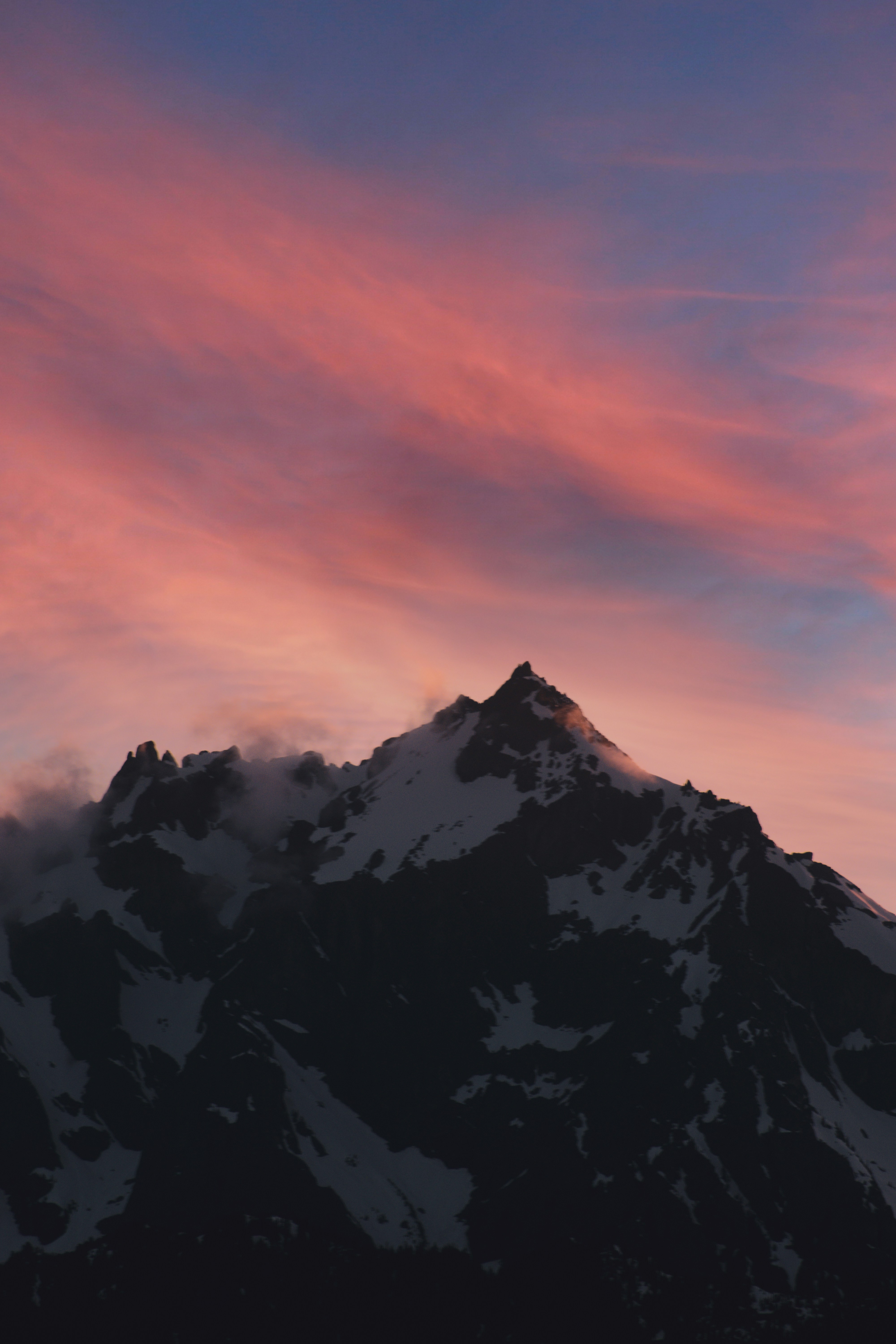 Sky replacement of a mountain in the olympics